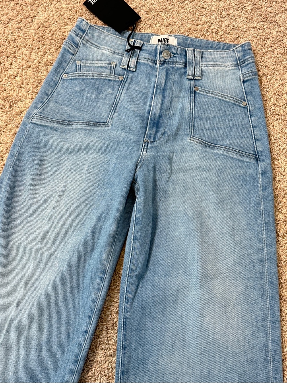 NWT PAIGE High Rise Anessa Wide Leg Crop Jeans Raw Hem Size 27 - Picture 7 of 16